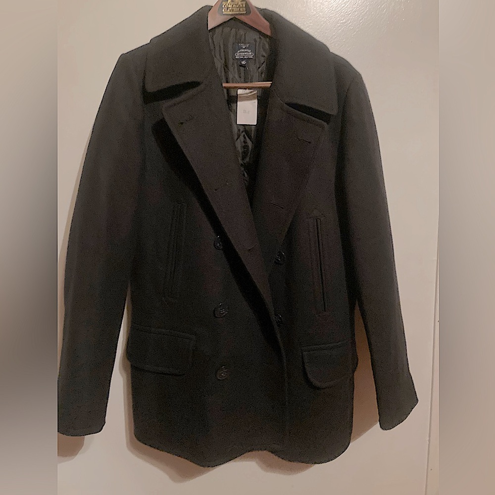 ❌SOLD❌ NWT J Crew Factory Wool Blend Black Pea Coat size M